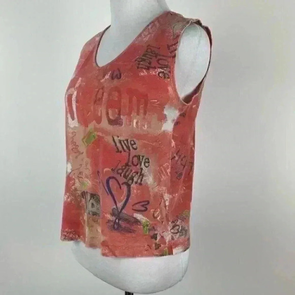 Chicos tank top sz 0 S 4 Orange green mixed media - Picture 6 of 8